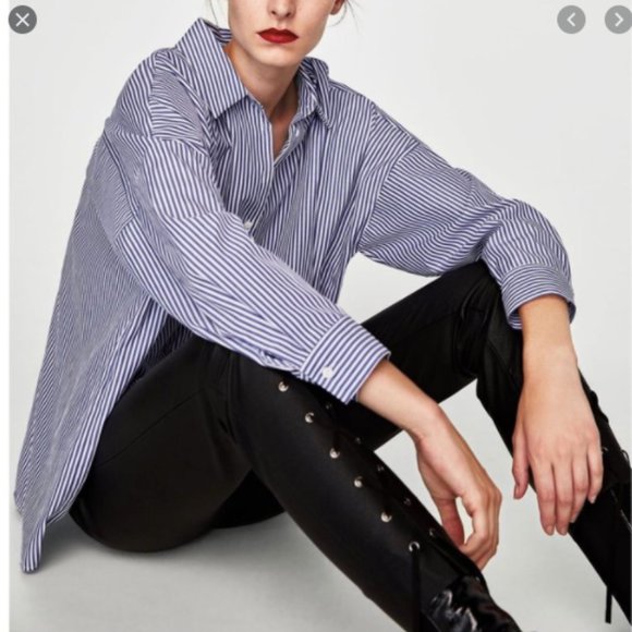 Faux Leather Trousers with Lace Up Detail - Picture 2 of 3